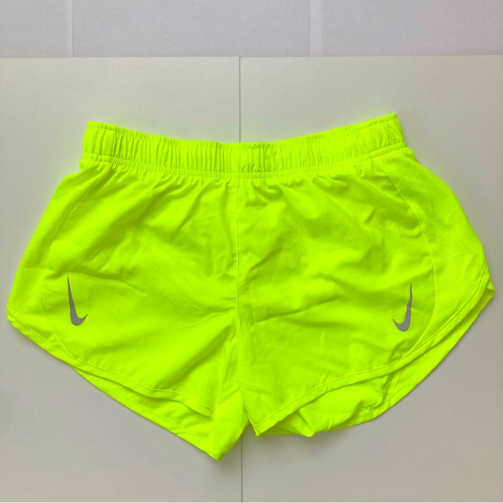 Nike size small dri-fit neon green running shorts